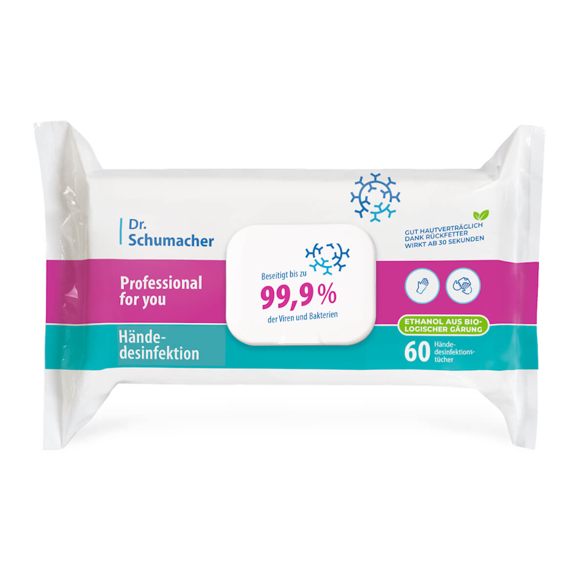Dr. Schumacher - Professional for you Händedesinfektionstücher 60er Packung